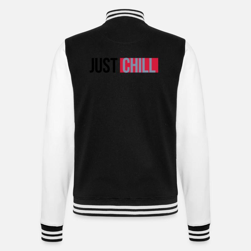 Just Chill Text Logo - College-Sweatjacke - Schwarz/Weiß
