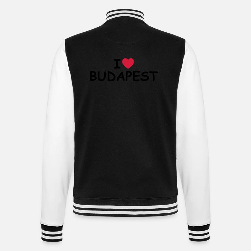 I heart / love Budapest - College Sweat Jacket - black/white