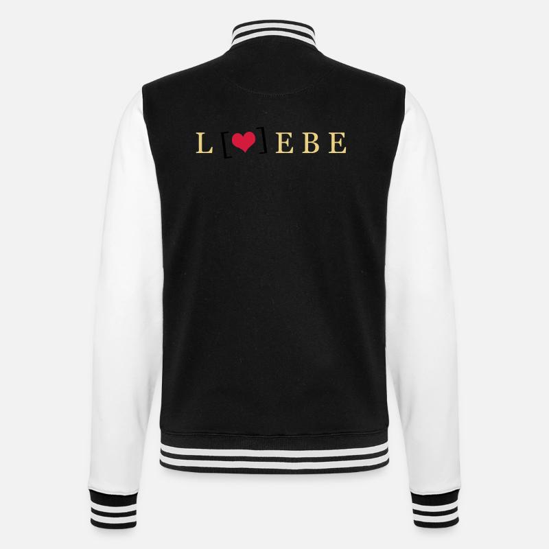 Liebe / Lebe - College-Sweatjacke - Schwarz/Weiß