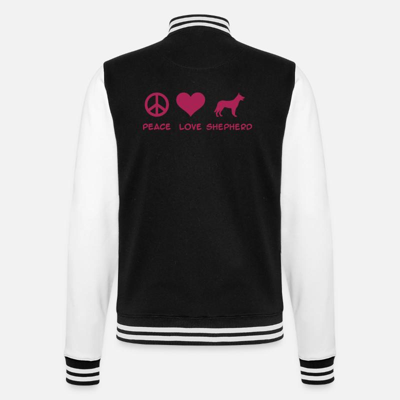 Schäferhund - College-Sweatjacke - Schwarz/Weiß