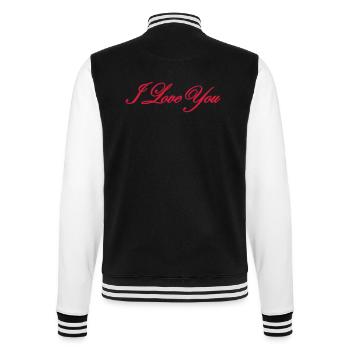 I love you - College-Sweatjacke - Schwarz/Weiß - Hinten - Marisol (170cm)