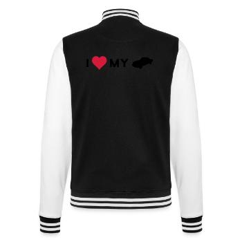 I love my car - College Sweat Jacket - black/white - Back - Marisol (170cm)
