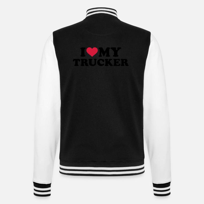 Trucker - College-Sweatjacke - Schwarz/Weiß