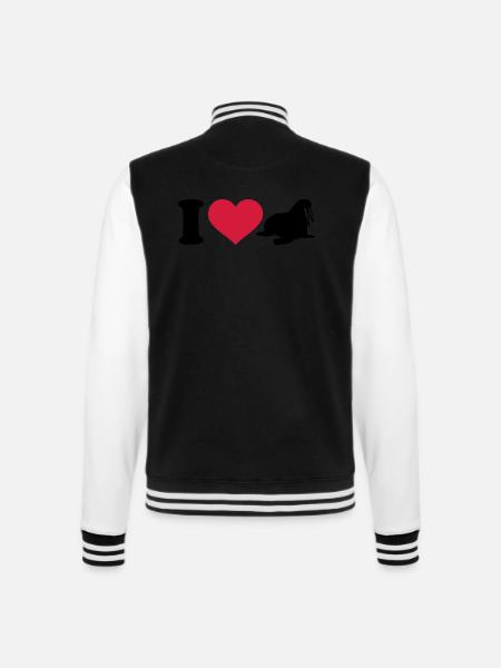 Walross - College-Sweatjacke - Schwarz/Weiß