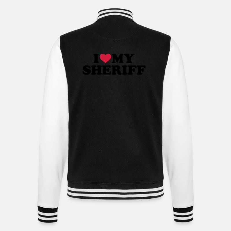Sheriff - College Sweat Jacket - black/white