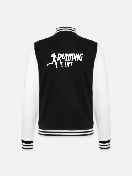 running is life female i 1c - College Sweat Jacket - black/white