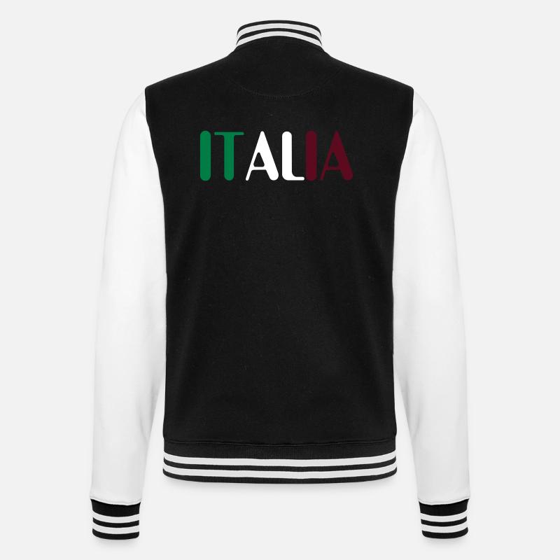 Italia - College-Sweatjacke - Schwarz/Weiß