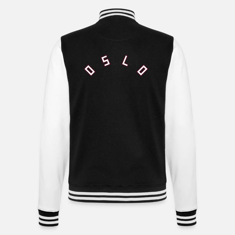 Oslo - College-Sweatjacke - Schwarz/Weiß