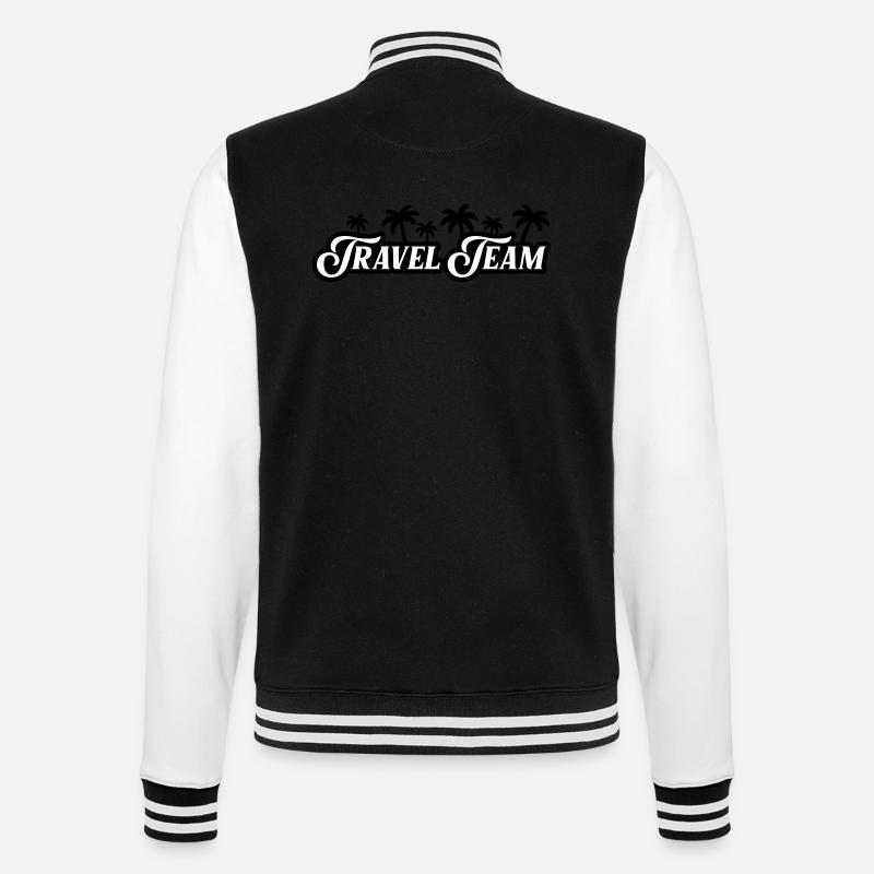 Travel Team Palm Trees - College Sweat Jacket - black/white