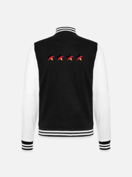 Deutschland 4 Sterne Fußball Weltmeister Germany - College-Sweatjacke - Schwarz/Weiß