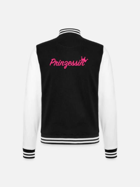 Prinzessin - College-Sweatjacke - Schwarz/Weiß