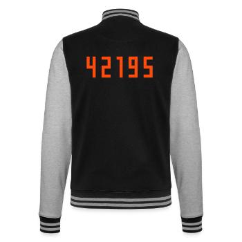 Marathon 42195 mètres - Veste Teddy - noir/gris chiné - Dos - Marisol (170cm)