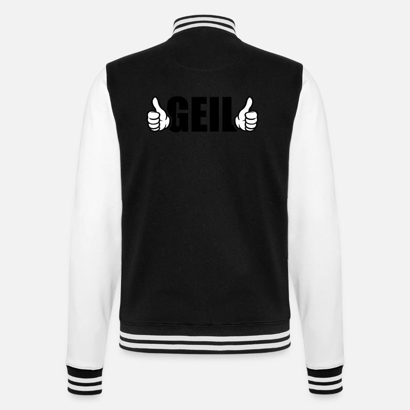 Geil Daumen Hoch - College-Sweatjacke - Schwarz/Weiß