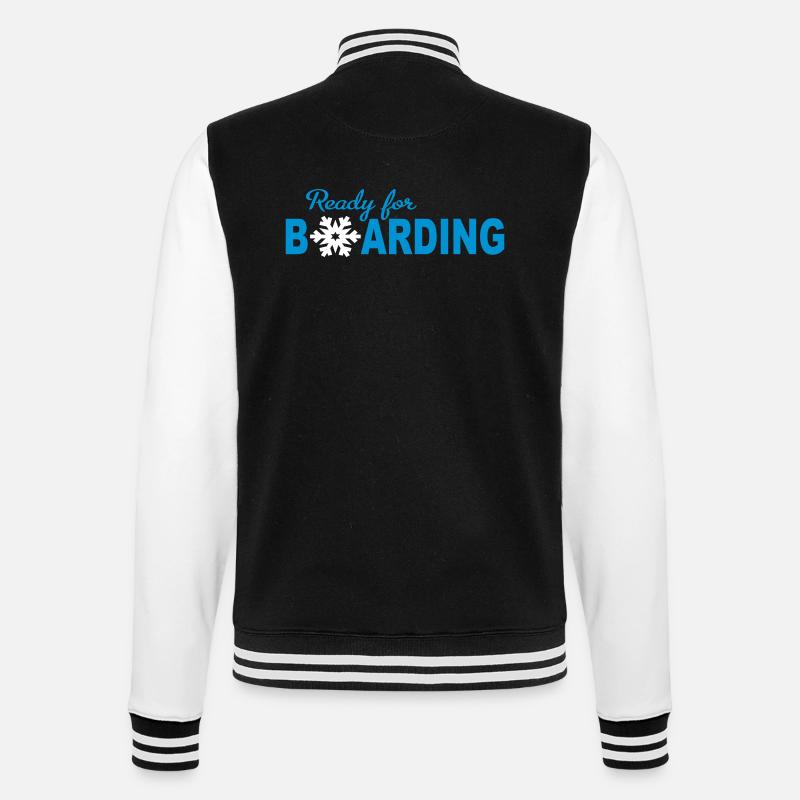 Snowboard - College-Sweatjacke - Schwarz/Weiß