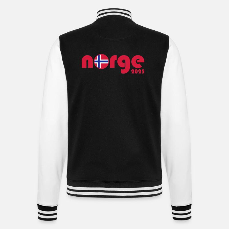 Norge 2025 Norwegen - College-Sweatjacke - Schwarz/Weiß