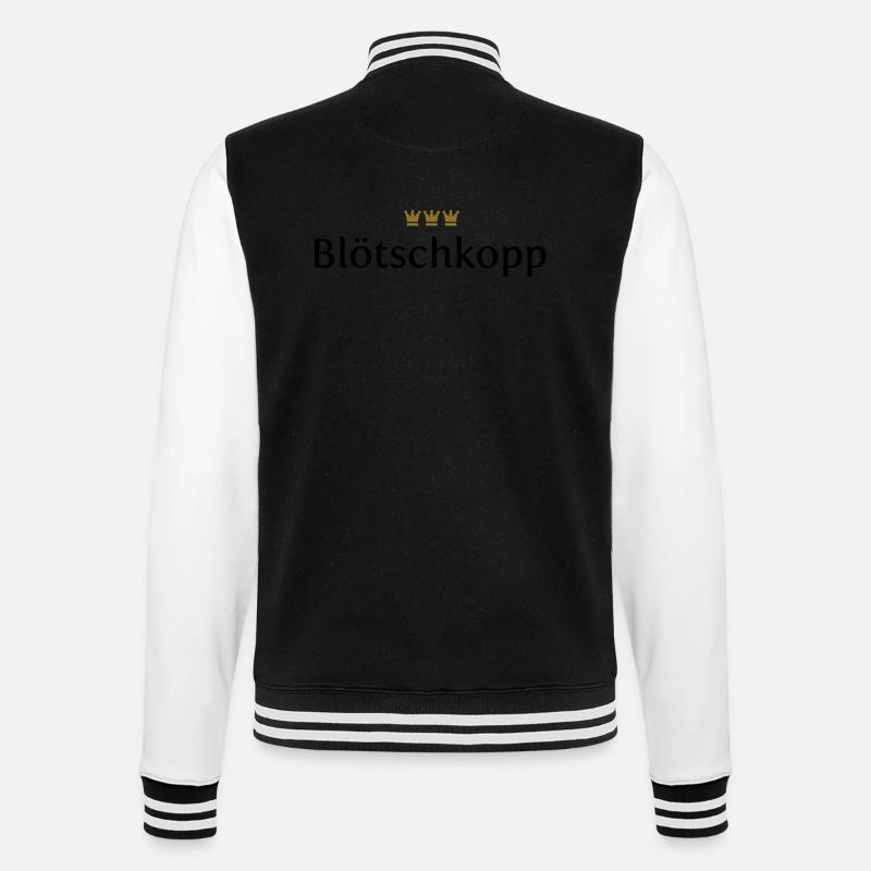 Blötschkopp (Köln/Kölsch/Karneval) - College-Sweatjacke - Schwarz/Weiß