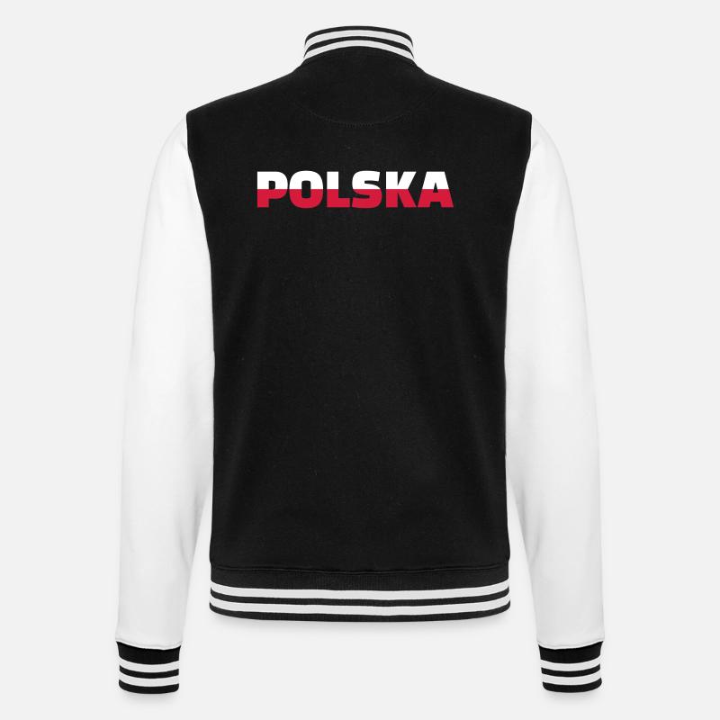Polen - College-Sweatjacke - Schwarz/Weiß