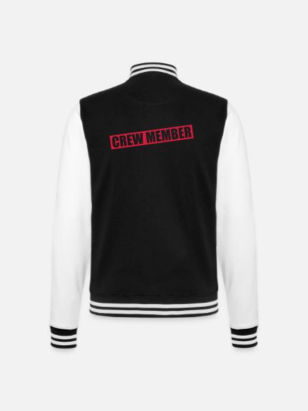 crew_member_sm1 - College Sweat Jacket - black/white