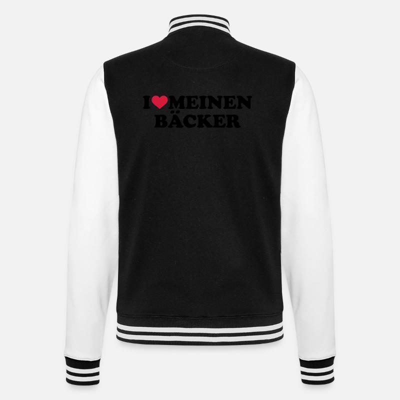Bäcker - College-Sweatjacke - Schwarz/Weiß
