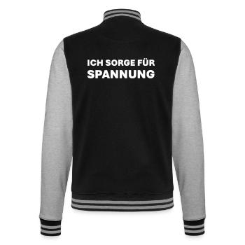 I create tension - College Sweat Jacket - black/heather grey - Back - Marisol (170cm)