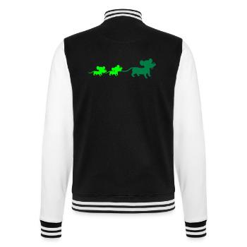 Souris Famille Maman Papa 2 Enfants Maman Silhouette - Veste Teddy - noir/blanc - Dos - Marisol (170cm)