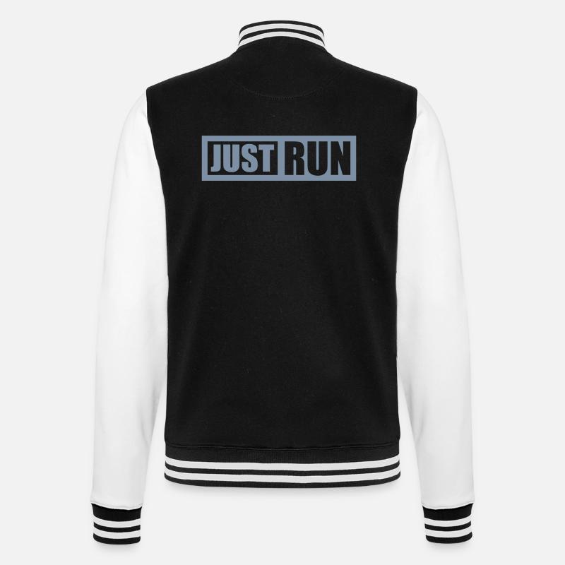 Runner Just Run Design - College Sweat Jacket - black/white
