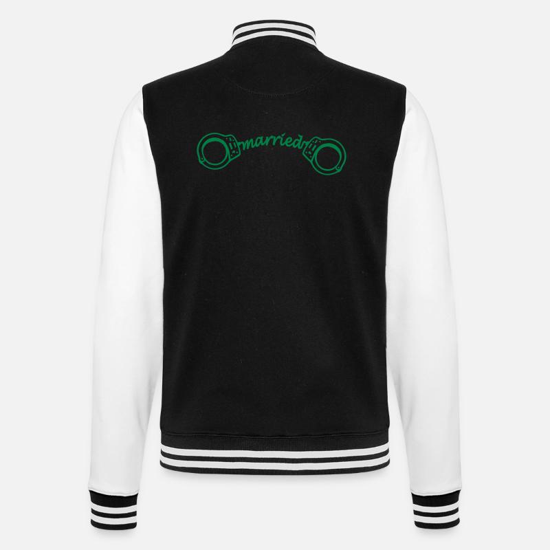 Just Married - College-Sweatjacke - Schwarz/Weiß