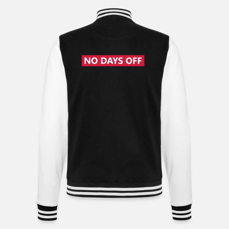 no days off - College-Sweatjacke - Schwarz/Weiß