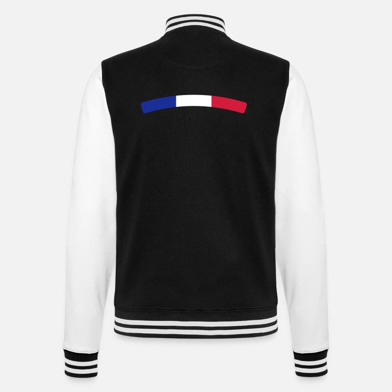 France - College-Sweatjacke - Schwarz/Weiß