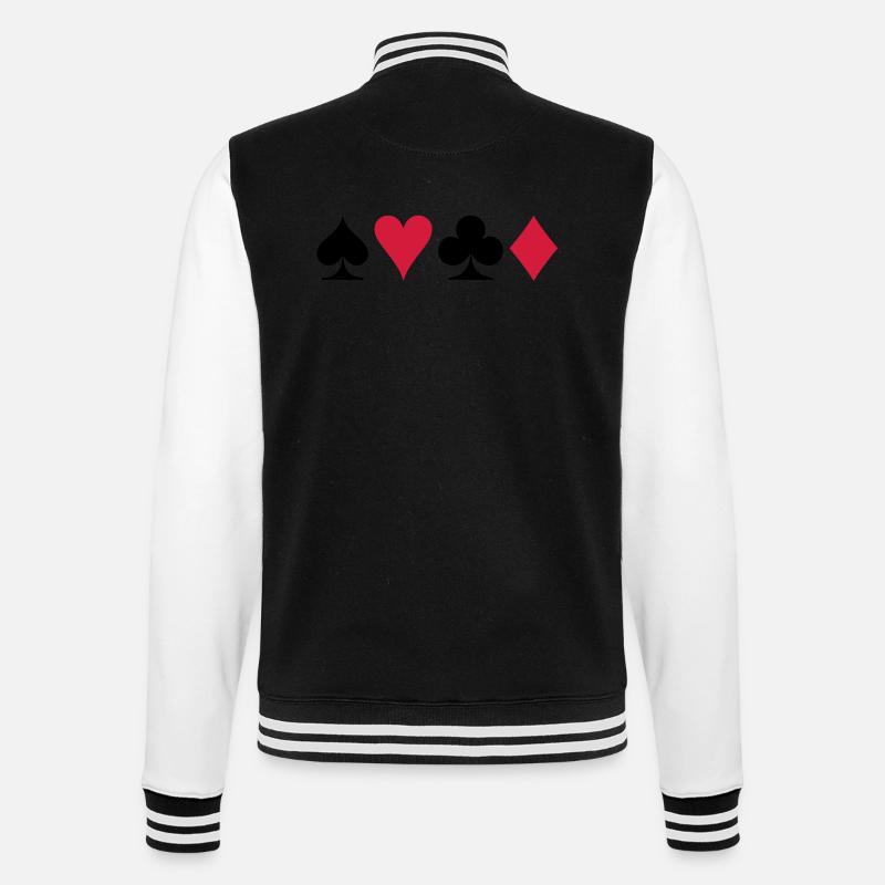 pokers - Veste Teddy - noir/blanc
