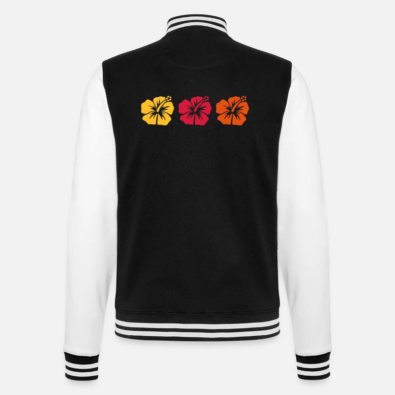 Hibiscus - College Sweat Jacket - black/white