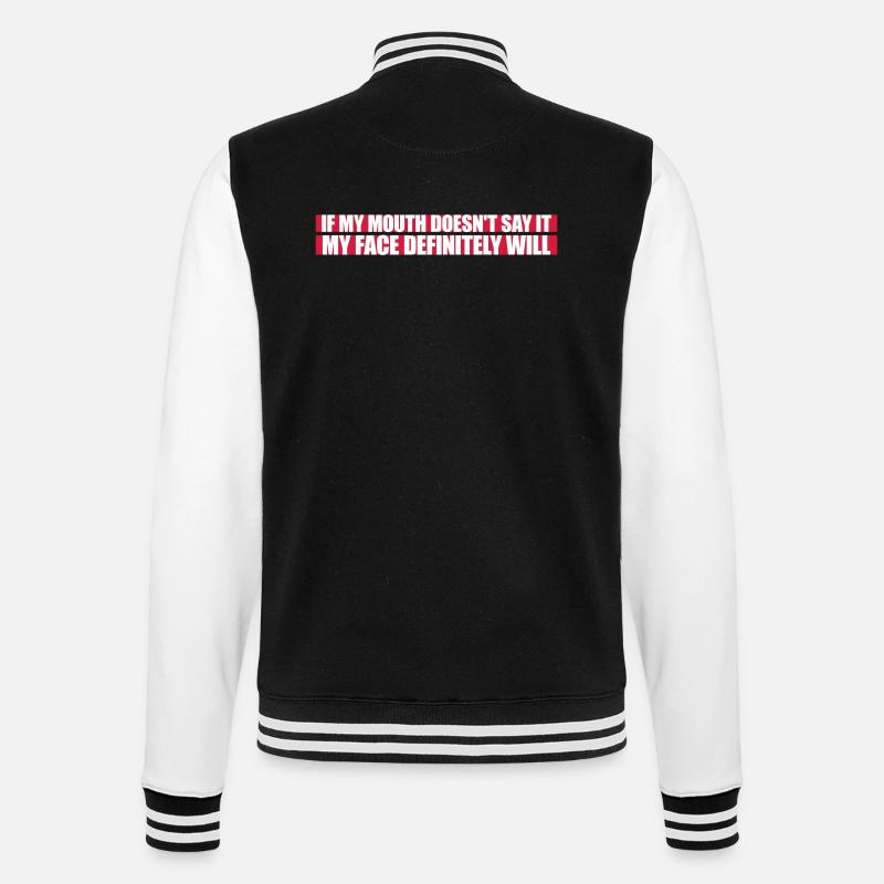 my face definitely will - College-Sweatjacke - Schwarz/Weiß