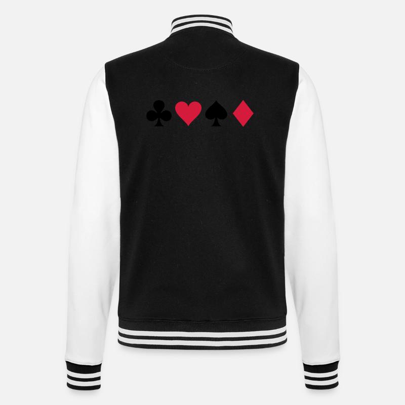 Karten - College-Sweatjacke - Schwarz/Weiß