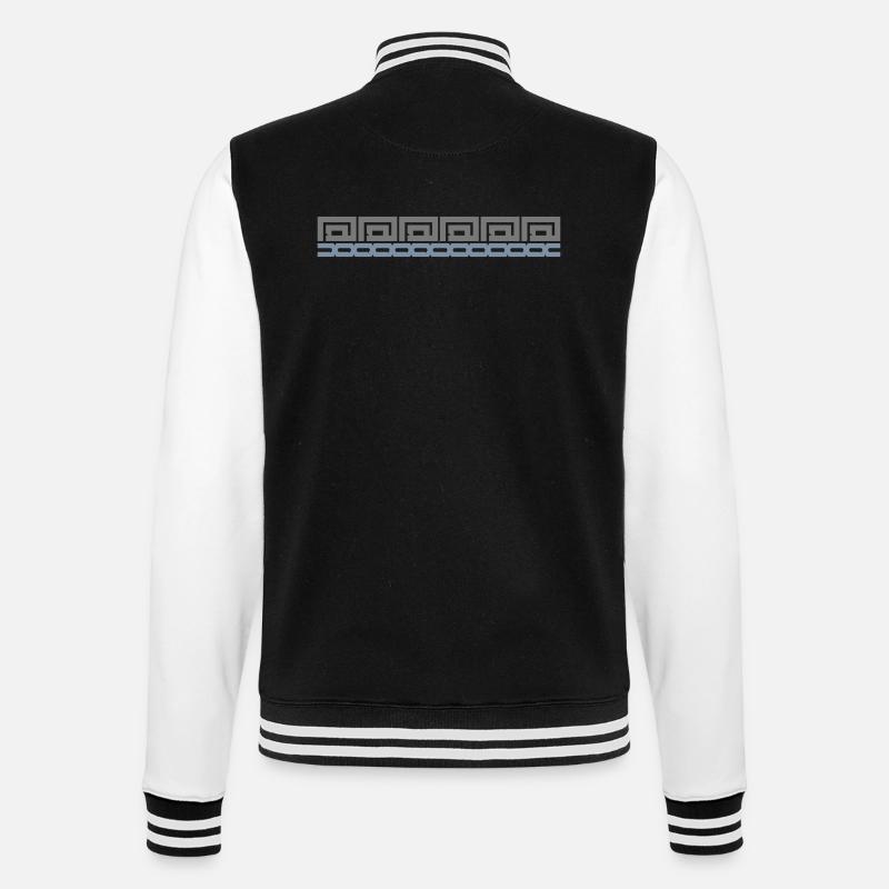 Line Stripe Pattern - College Sweat Jacket - black/white