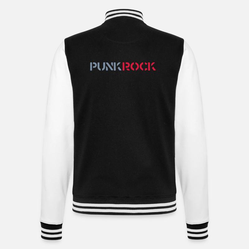Punk Rock - College-Sweatjacke - Schwarz/Weiß