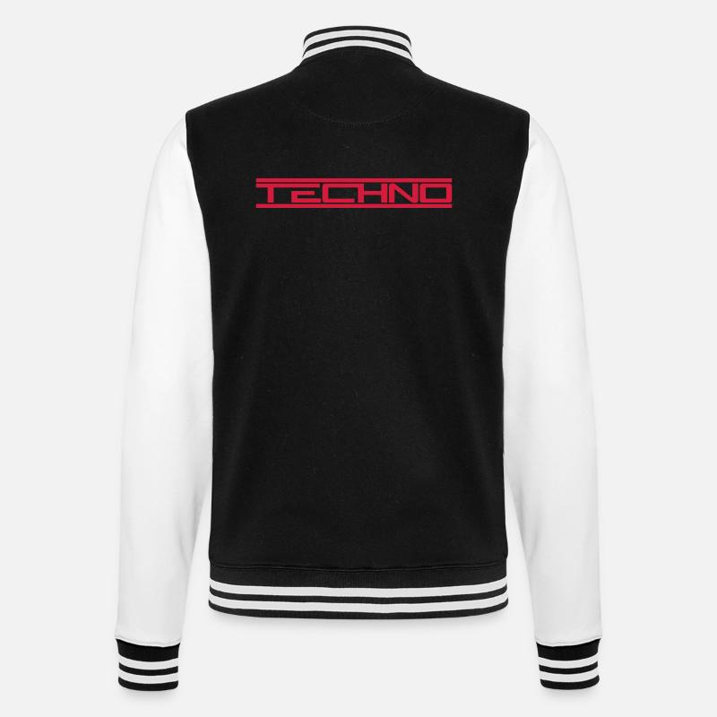 Red bars techno - College Sweat Jacket - black/white
