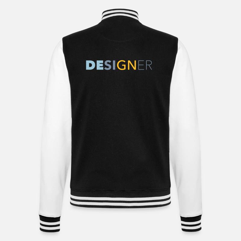 Designer - College Sweat Jacket - black/white