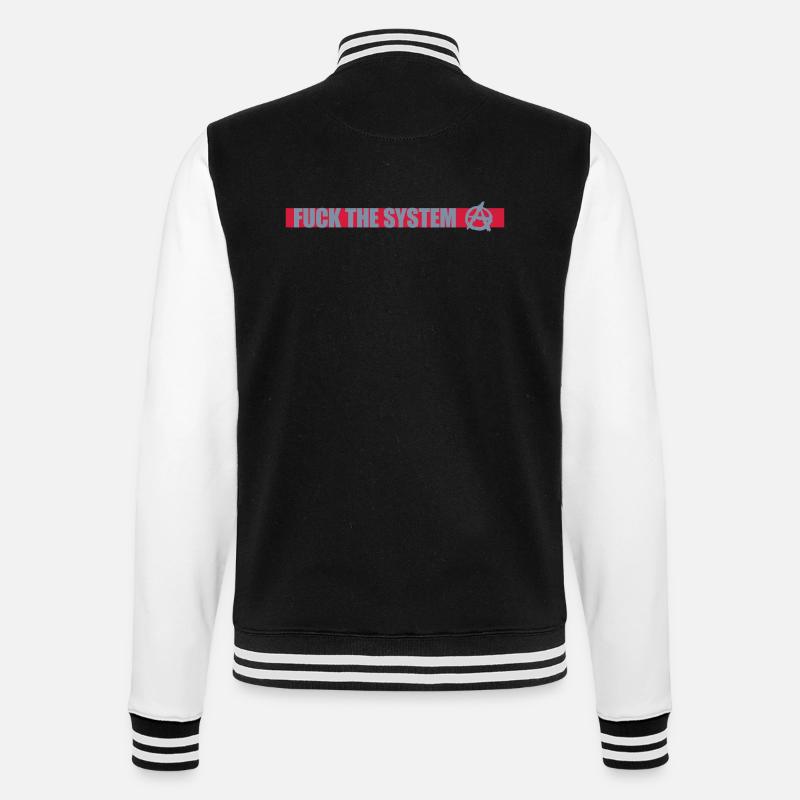 Fuck the system anarchy - College Sweat Jacket - black/white