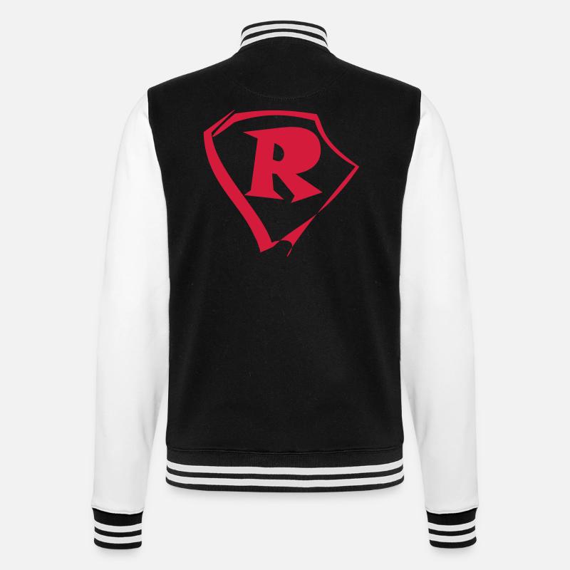 Emblem letter R logo - College Sweat Jacket - black/white