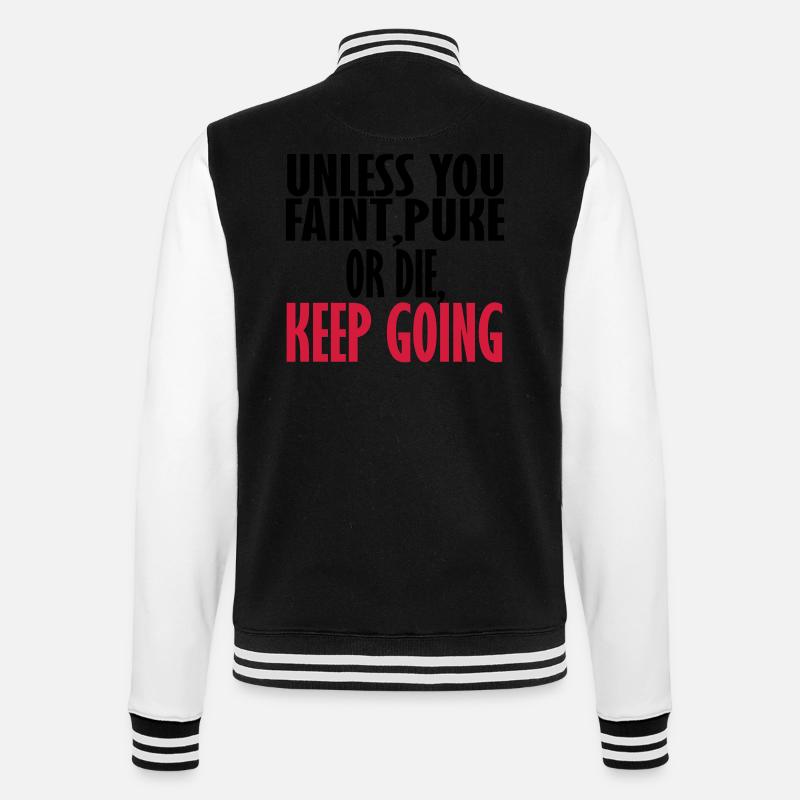 keep going - College Sweat Jacket - black/white