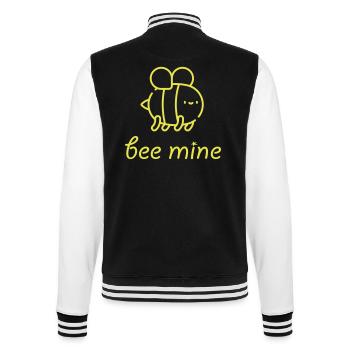 bee mine honeybee Biene Spruch Witzig Geschenk - College-Sweatjacke - Schwarz/Weiß - Hinten - Marisol (170cm)