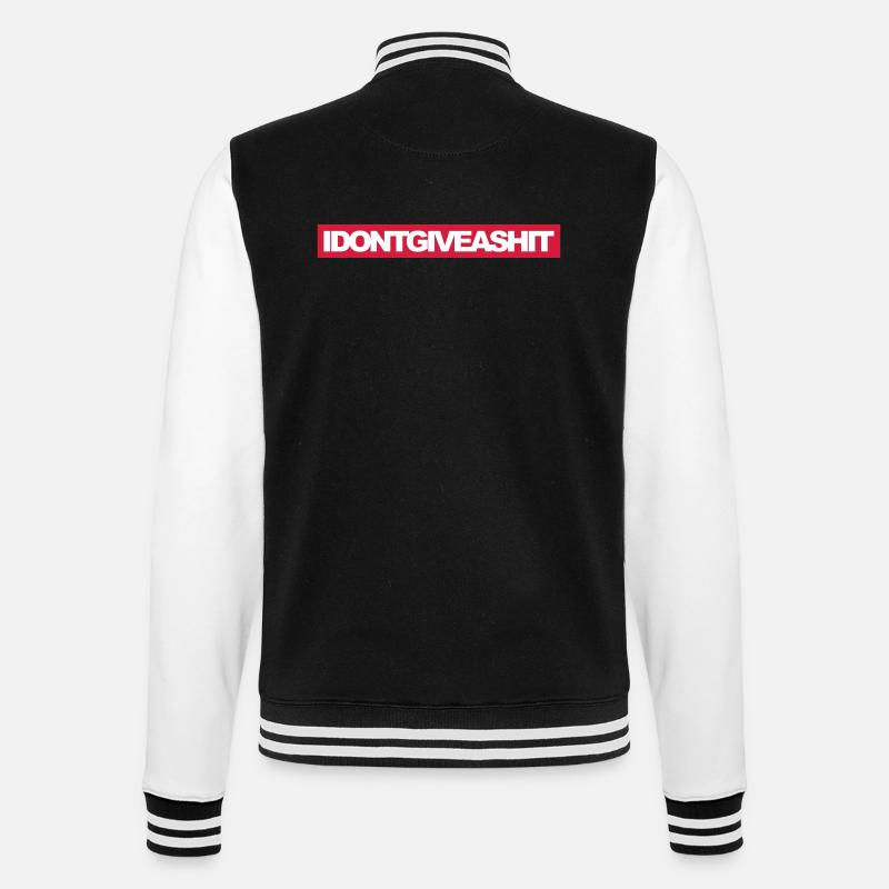 Give a Shit - College-Sweatjacke - Schwarz/Weiß