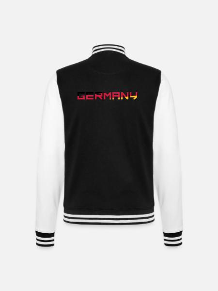 Team Germany Deutschland Farben Schwarz Rot Gold G - College-Sweatjacke - Schwarz/Weiß