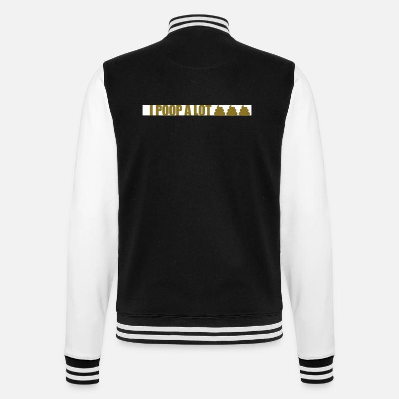 I poop a lot - College-Sweatjacke - Schwarz/Weiß