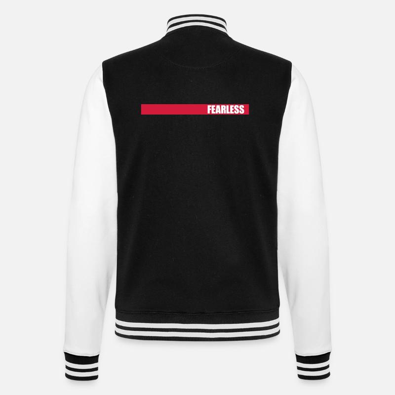 fearless Text Zitat Design - College-Sweatjacke - Schwarz/Weiß