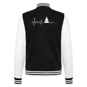 Yoga Meditation meditieren Namaste Yogi Pulsschlag - College-Sweatjacke - Schwarz/Weiß - Hinten - Marisol (170cm)