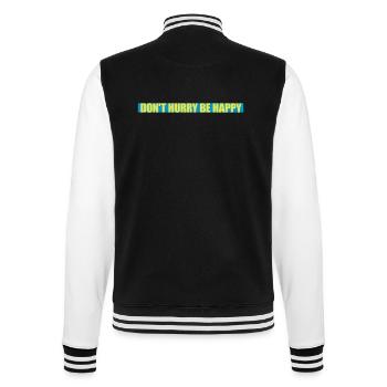 dont hurry be happy - College-Sweatjacke - Schwarz/Weiß - Hinten - Marisol (170cm)