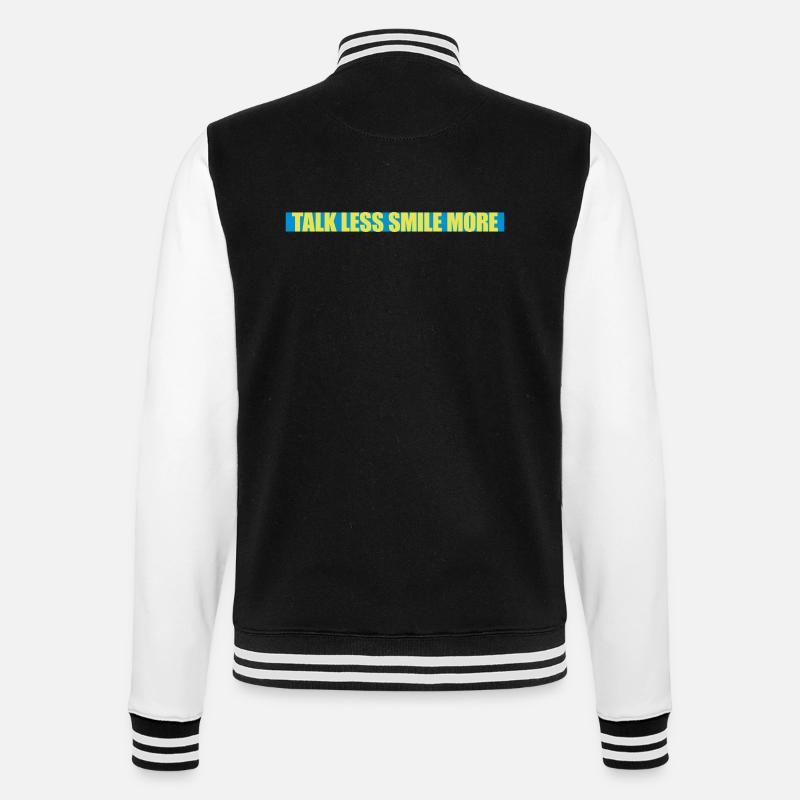 talk less smile more - College-Sweatjacke - Schwarz/Weiß