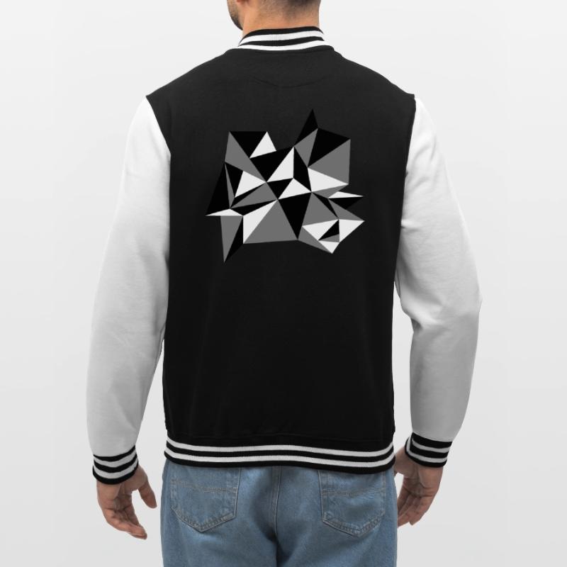 shape pattern triangles design origami cool paper 3c College Sweat Jacket
