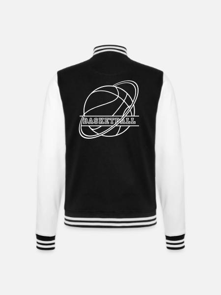 basketball - College-Sweatjacke - Schwarz/Weiß